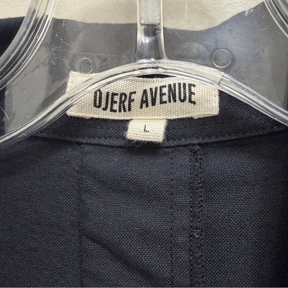 Djerf Avenue Breezy Shirt Organic Cotton Long Sleeve Button Down Black Size L - Picture 9 of 10